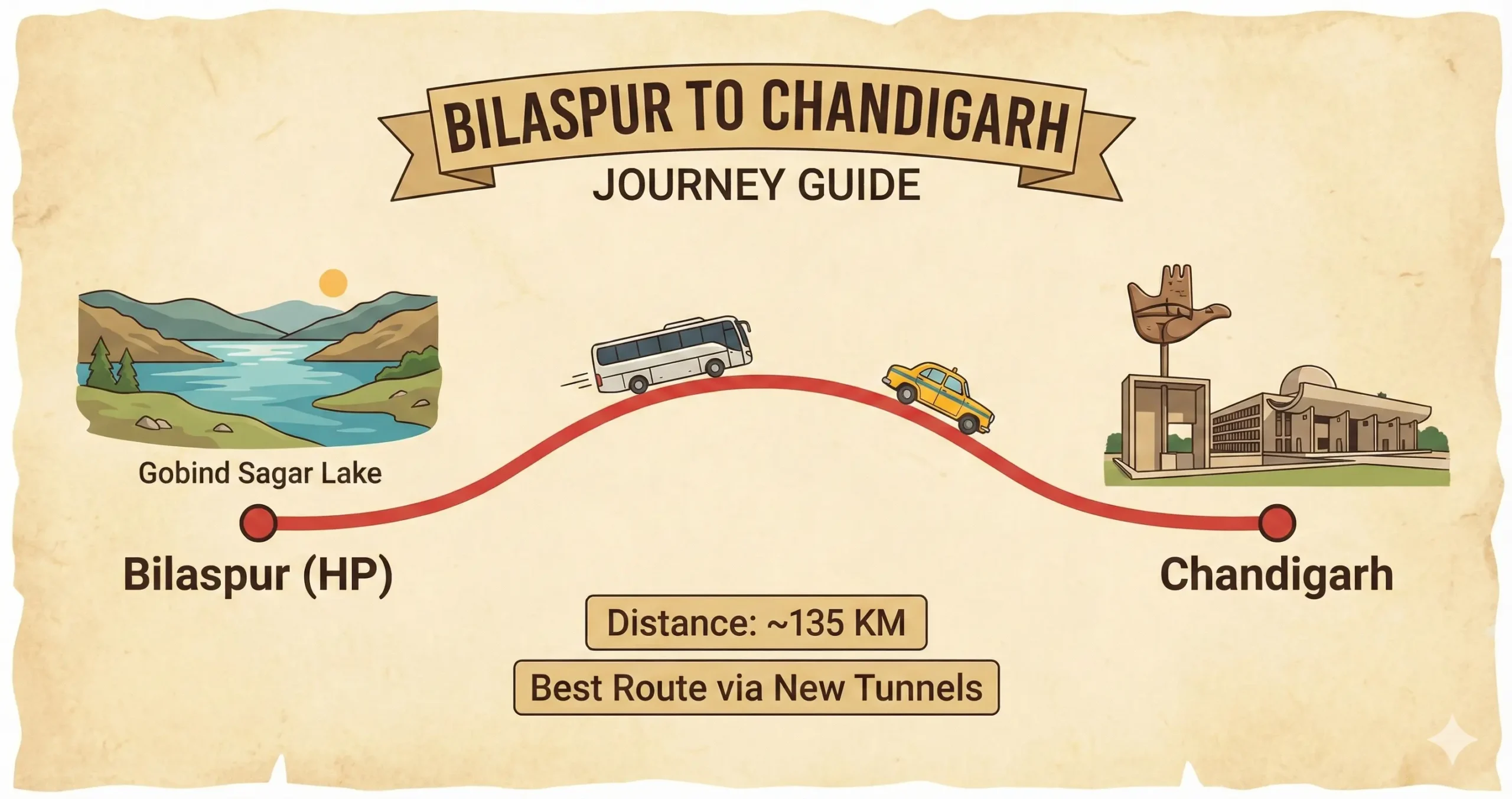 Bilaspur to Chandigarh Route