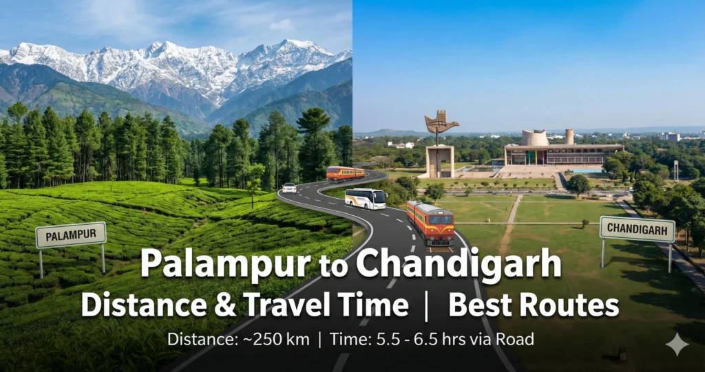 Palampur to Chandigarh Route