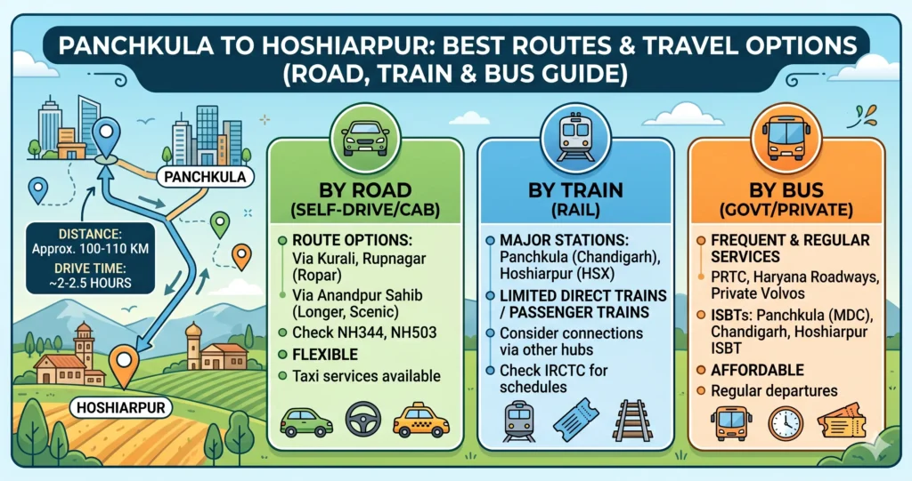 Panchkula to Hoshiarpur Route