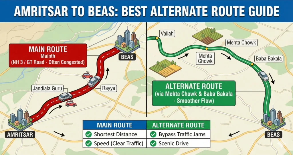 Amritsar to Beas Alternative Route