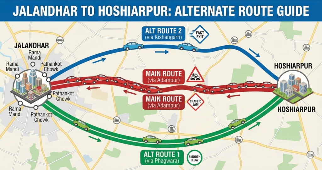 Jalandhar to Hoshiarpur Alternate Route