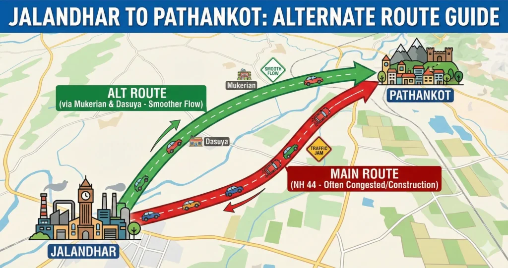 Jalandhar to Pathankot Alternate Route