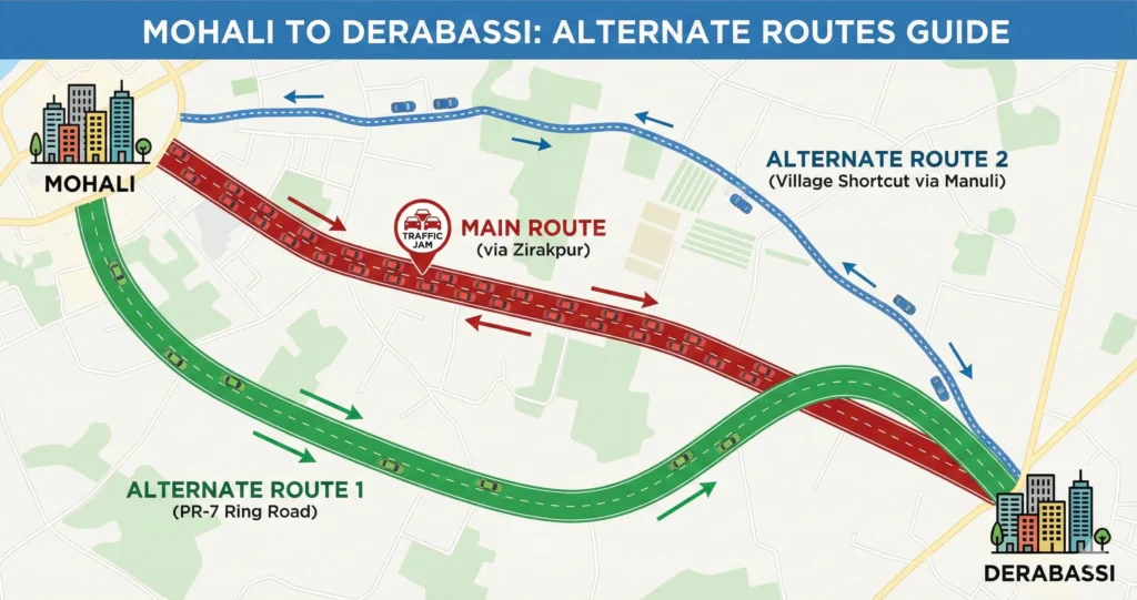 Mohali to Derabassi Alternate Route