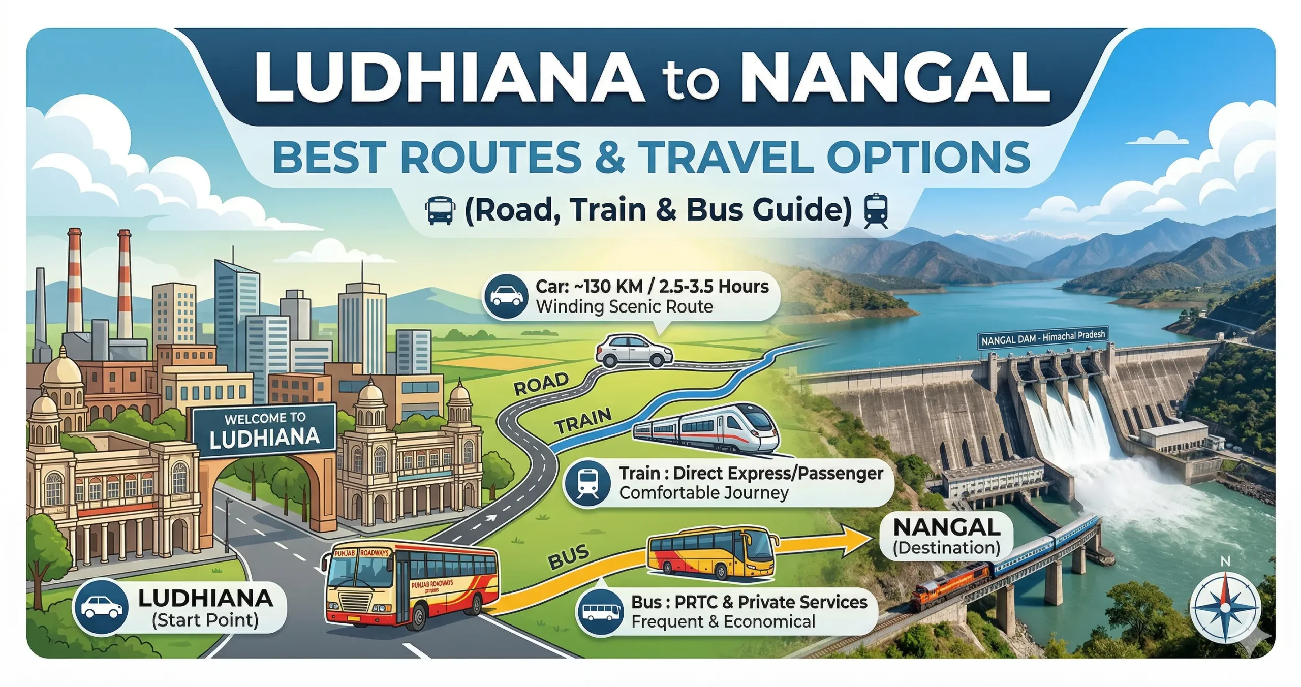 Ludhiana to Nangal Route
