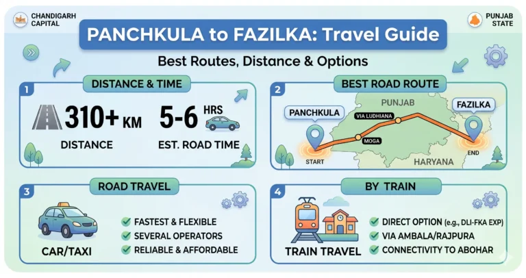 Panchkula To Fazilka Route