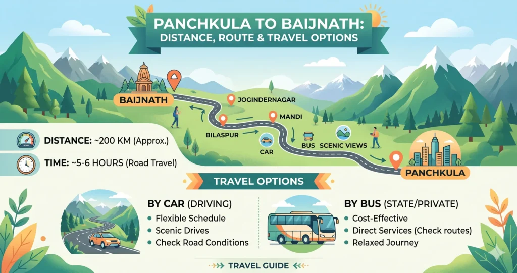 Panchkula to Baijnath Route