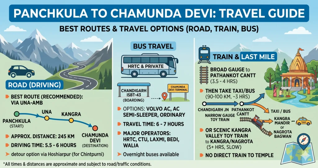 Panchkula to Chamunda Devi Route