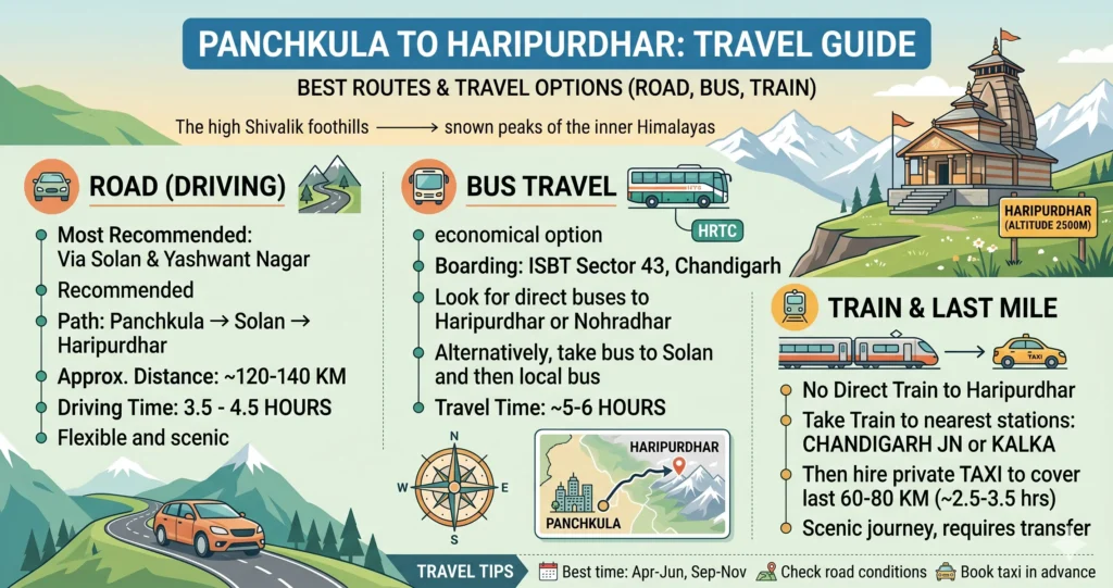 Panchkula to Haripurdhar Route