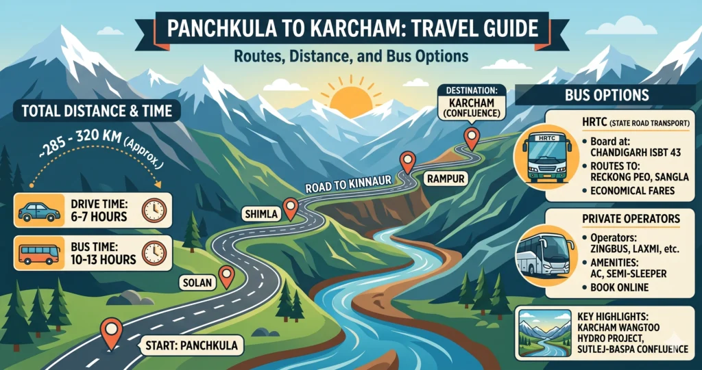 Panchkula to Karcham Route