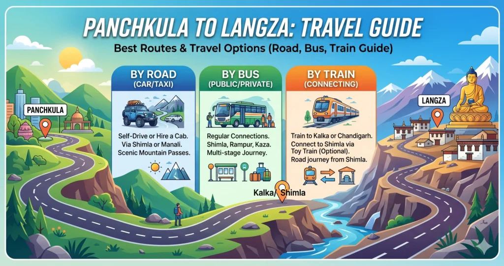 Panchkula to Langza Route
