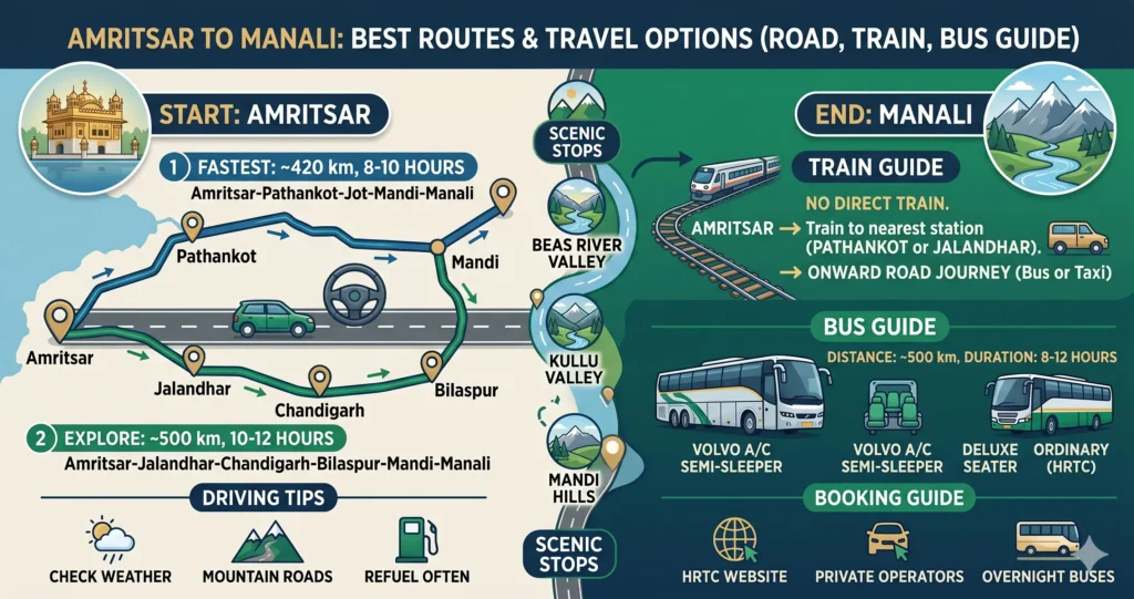 Amritsar to Manali Route