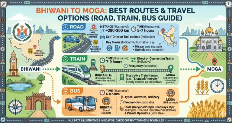 Bhiwani to Moga Route