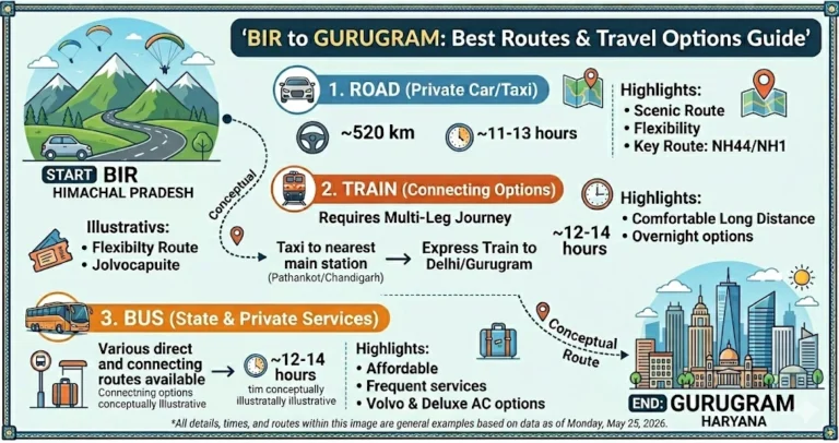 Bir to Gurugram Route