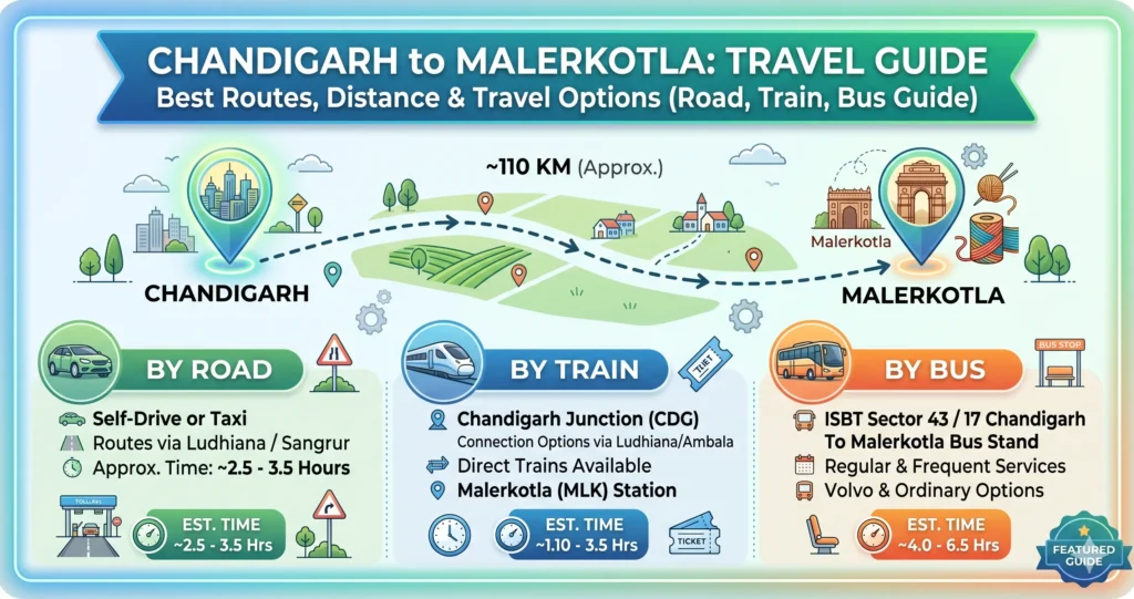 Chandigarh to Malerkotla Route