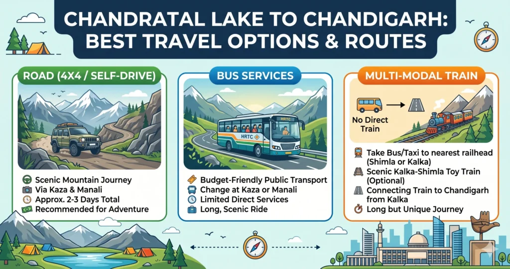 Chandratal Lake to Chandigarh