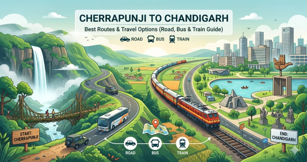 Cherrapunji to Chandigarh