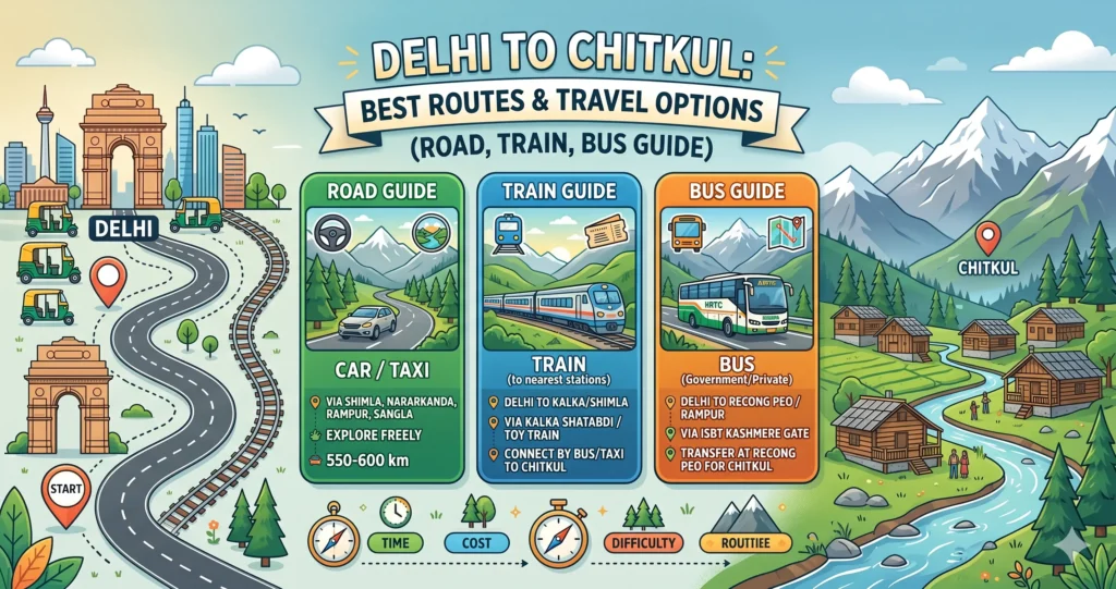 Delhi to Chitkul Route