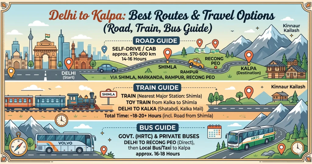 Delhi to Kalpa Route