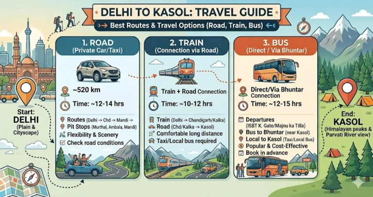 Delhi to Kasol Route