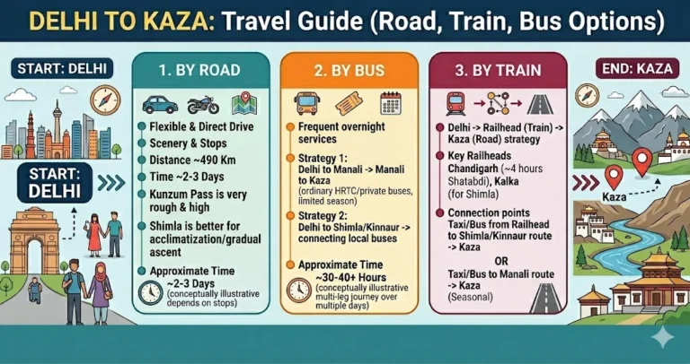 Delhi to Kaza Route