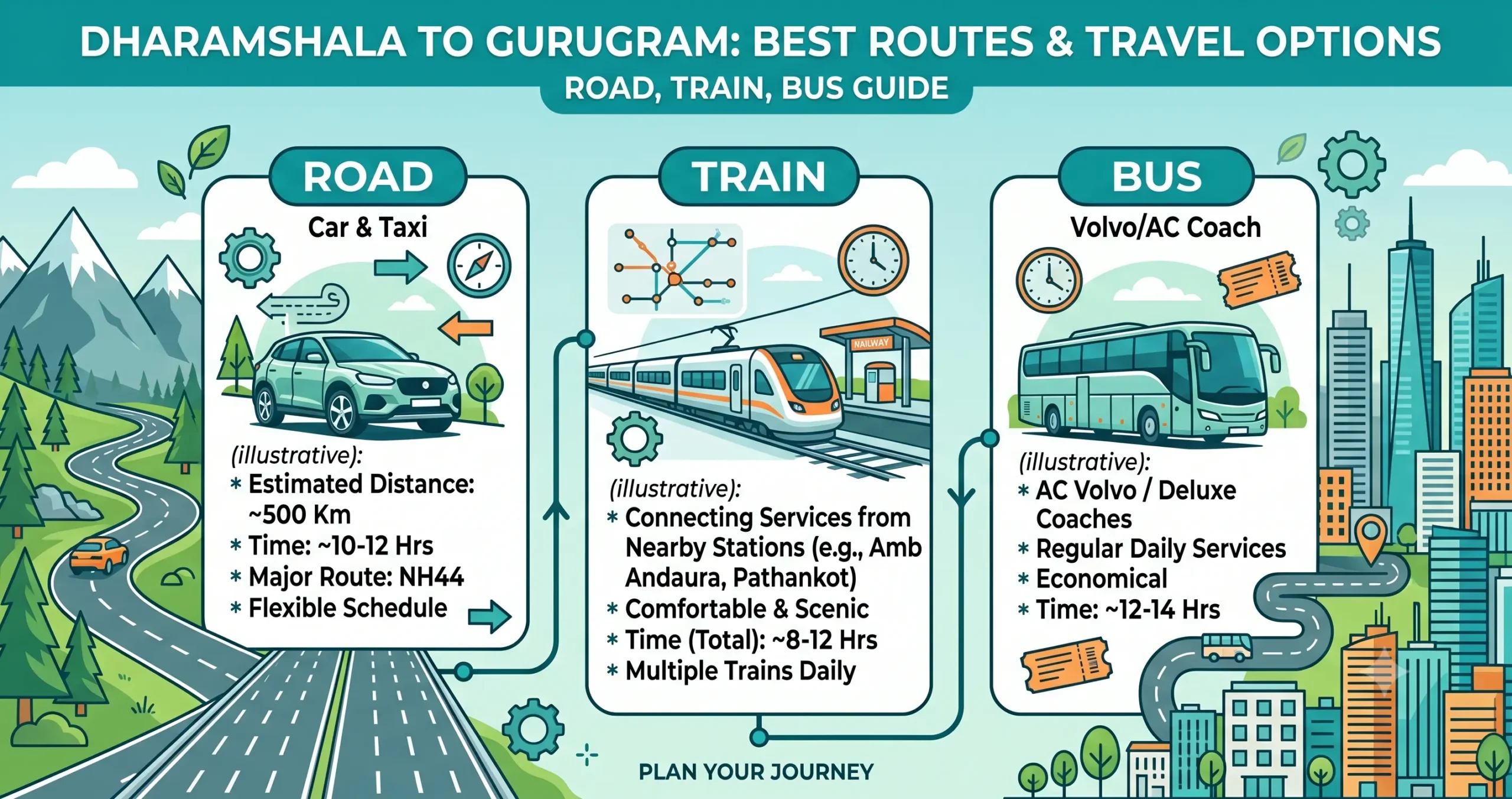 Dharamshala to Gurugram Route