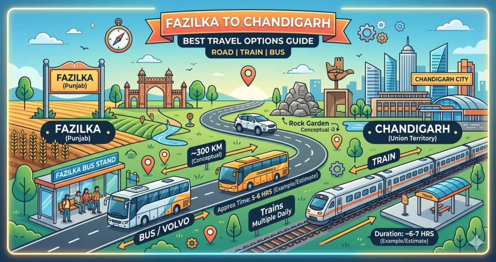 Fazilka to Chandigarh Route