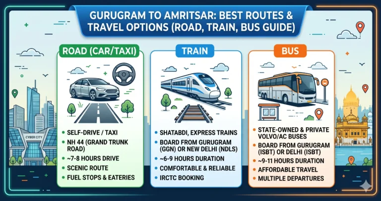 Gurugram to Amritsar Route