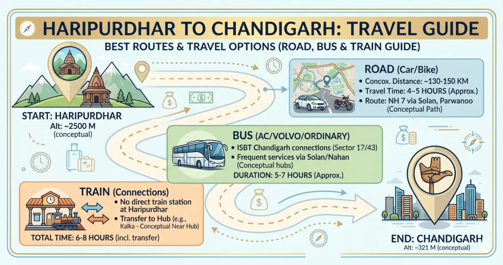 Haripurdhar to Chandigarh Route