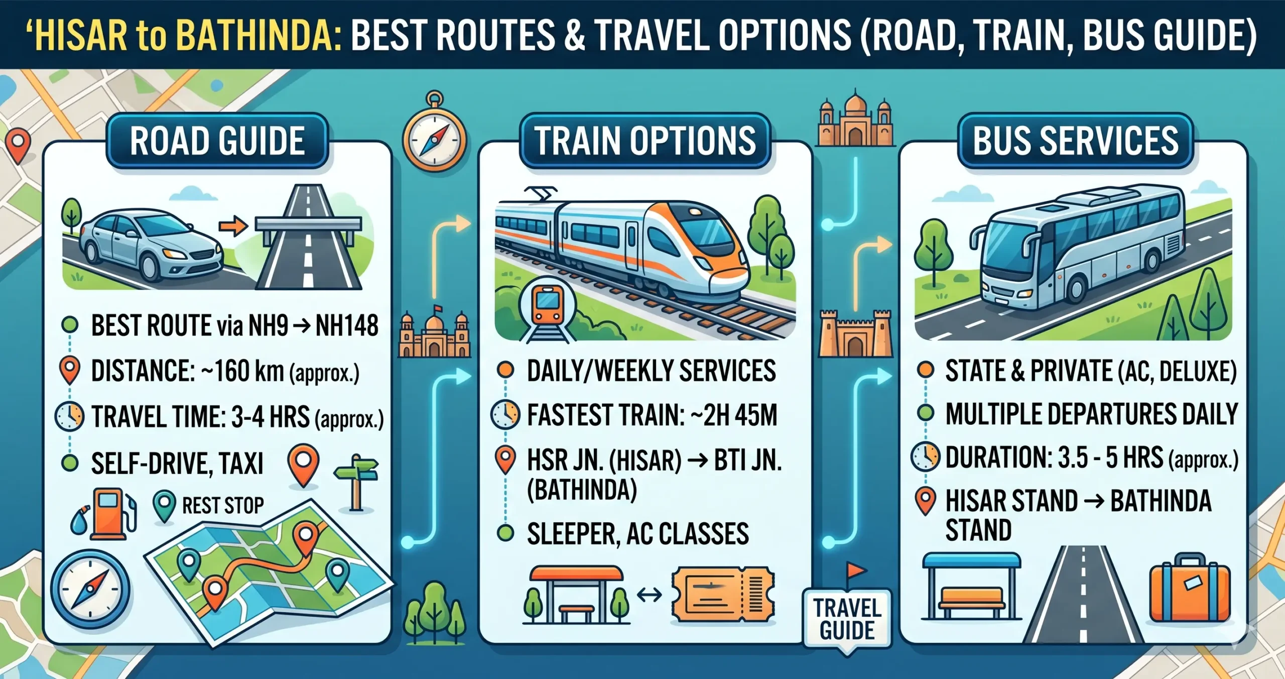 Hisar to Bathinda Route