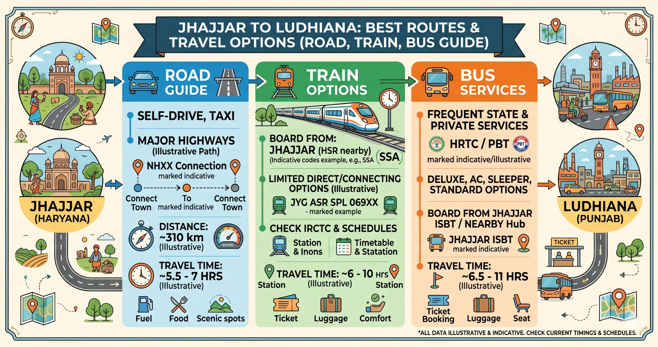 Jhajjar to Ludhiana Route