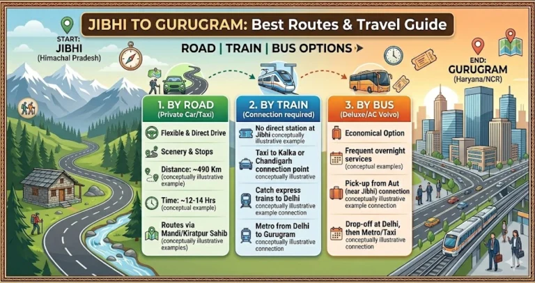 Jibhi to Gurugram Route