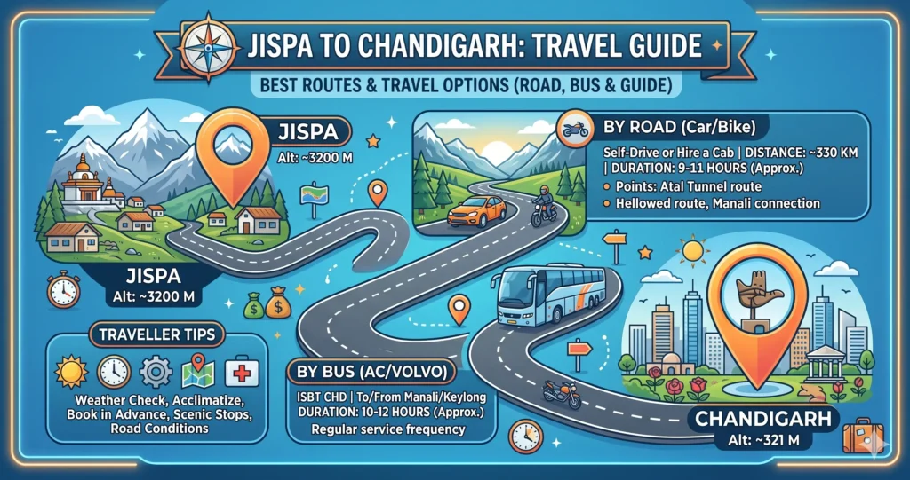 Jispa to Chandigarh Route