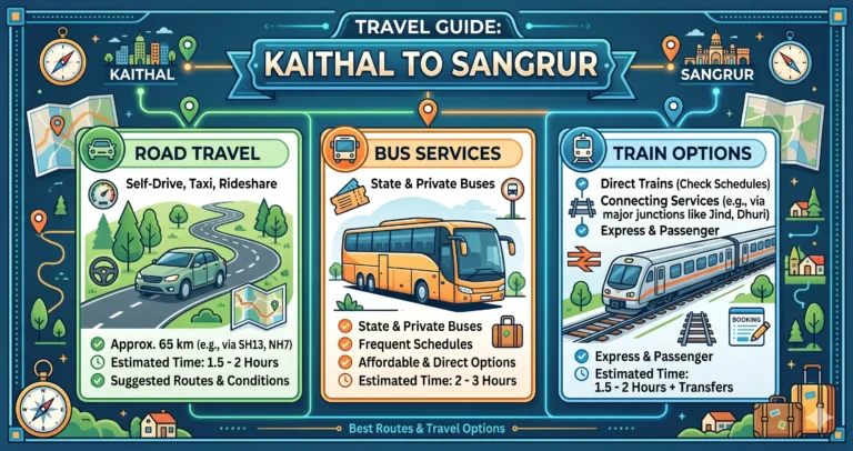 Kaithal to Sangrur Travel Route