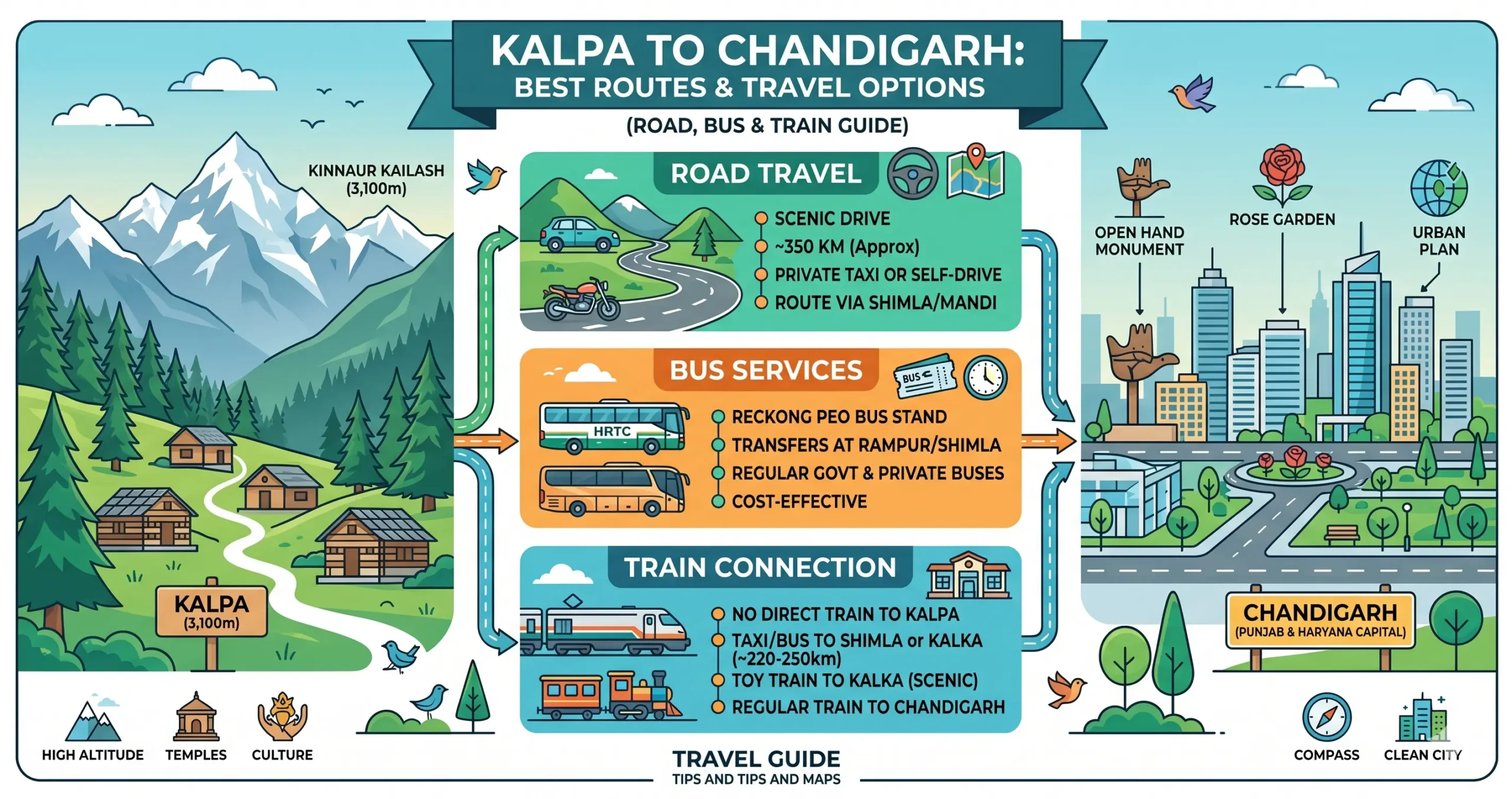 Kalpa to Chandigarh Route