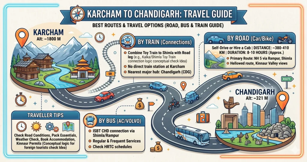 Karcham to Chandigarh Route