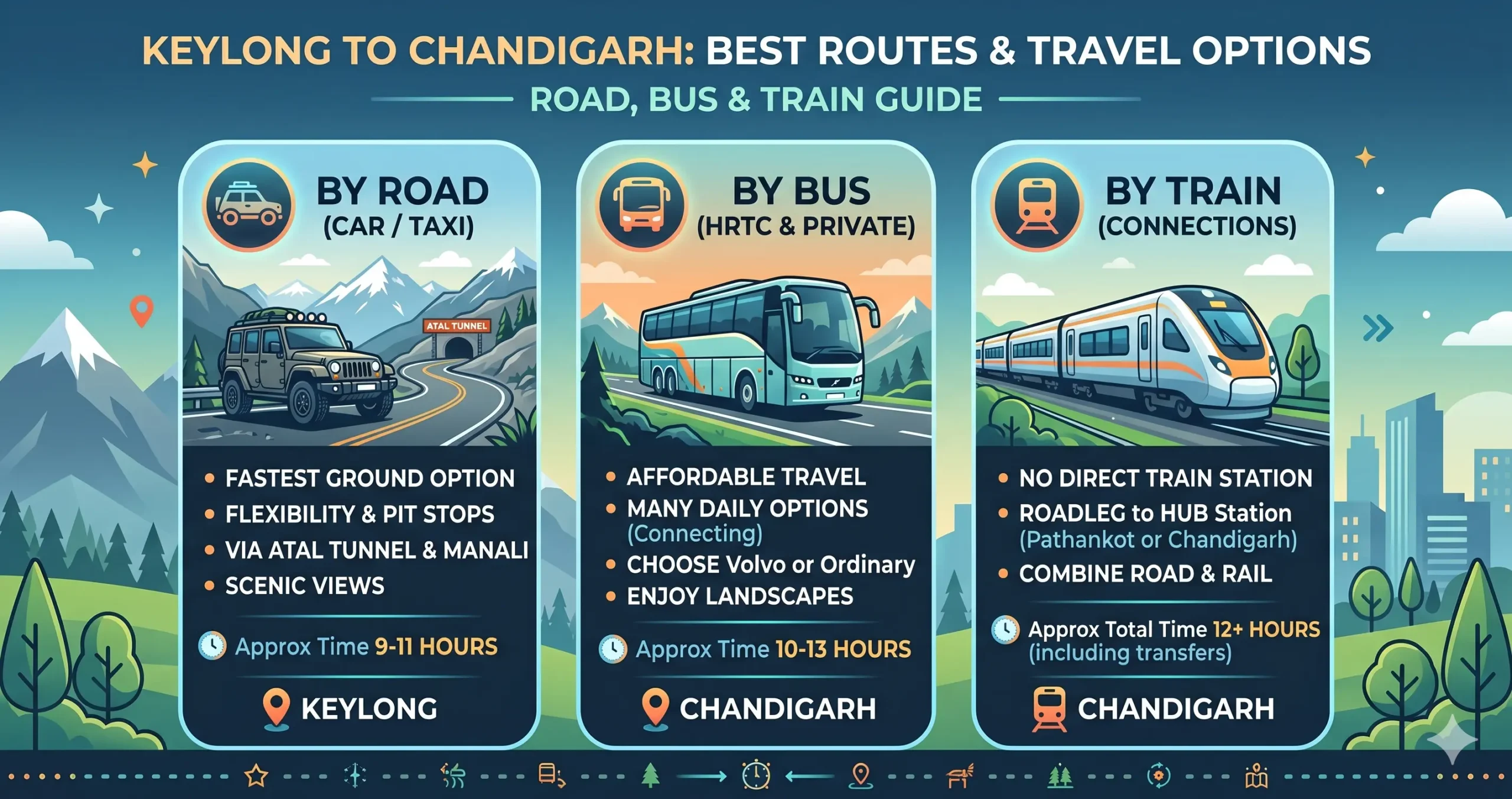 Keylong to Chandigarh
