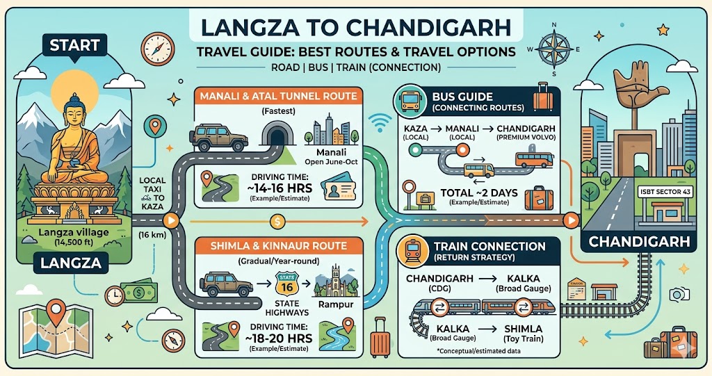 Lanza to Chandigarh Route