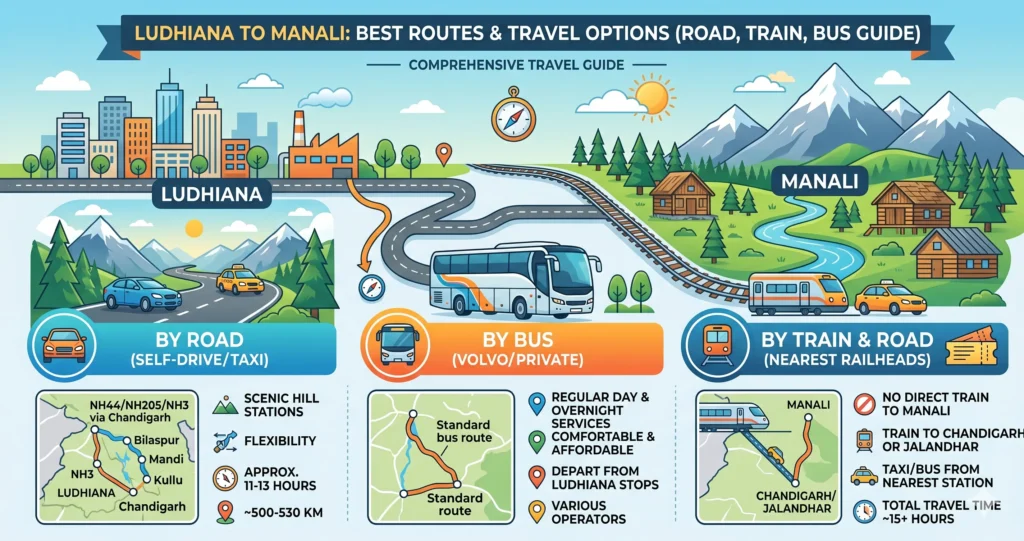 Ludhiana to Manali Route