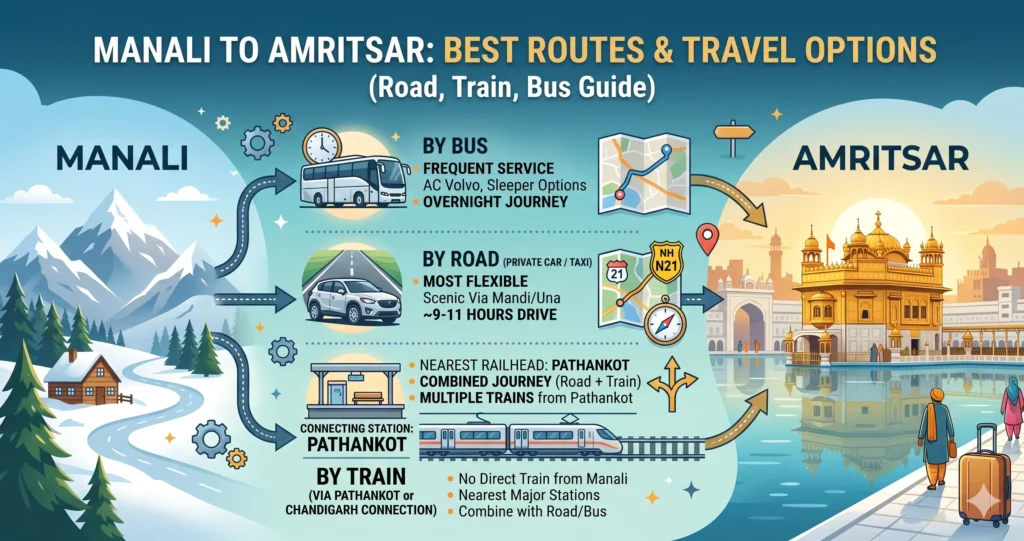 Manali to Amritsar Route