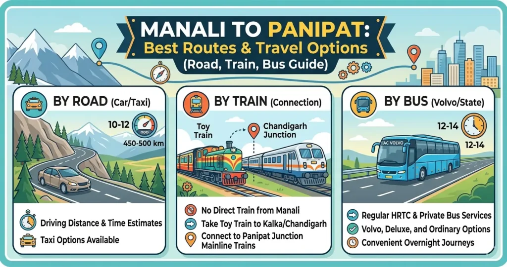 Manali to Panipat Route