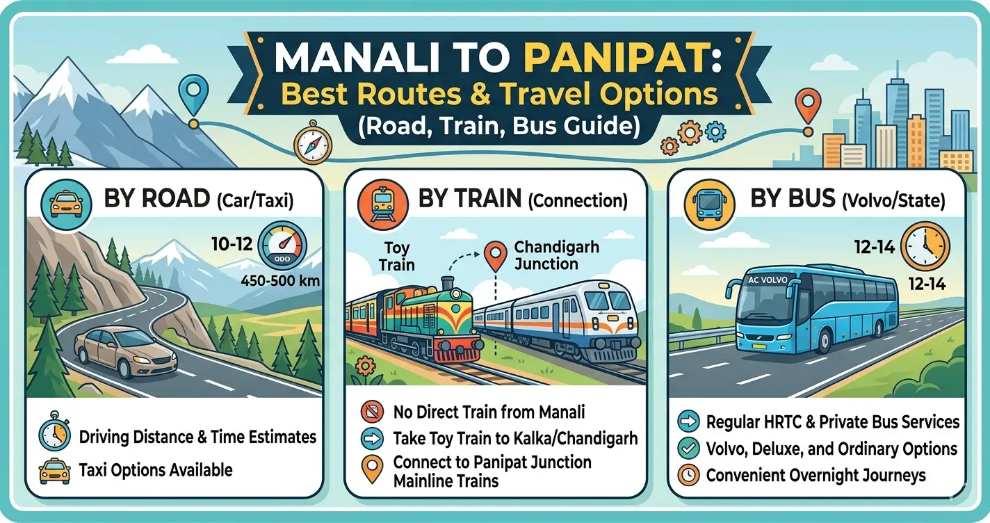 Manali to Panipat Route