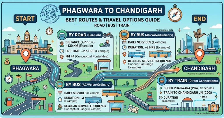 Phagwara to Chandigarh Route