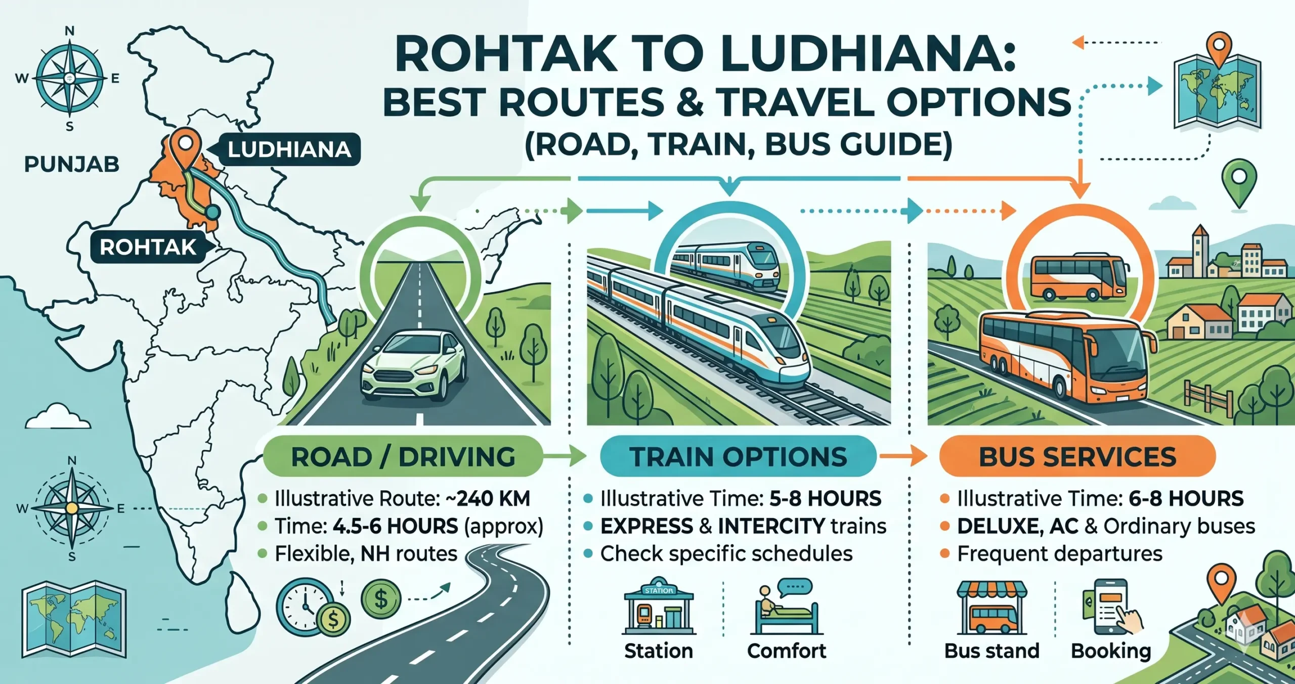 Rohtak To Ludhiana Route