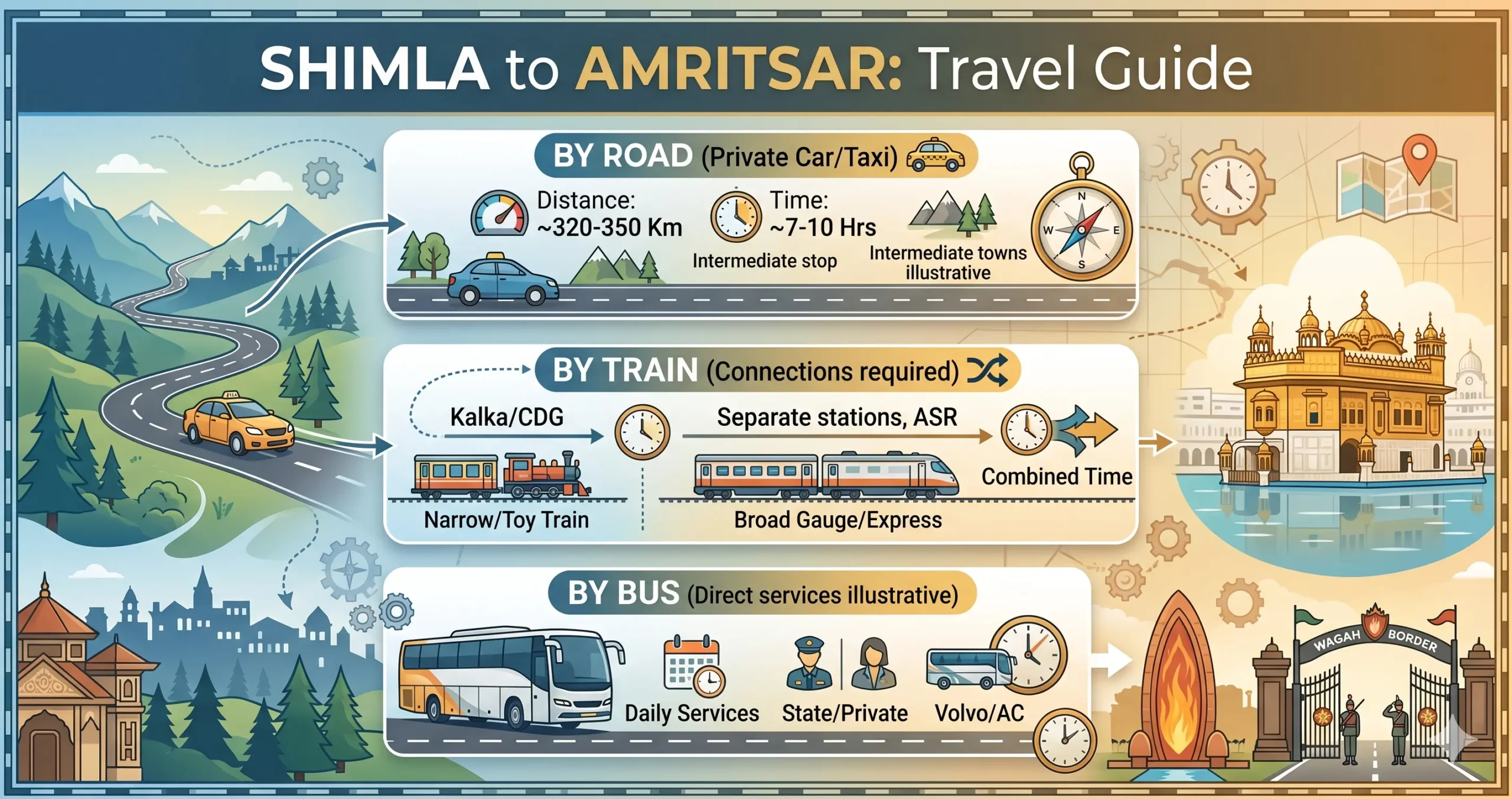 Shimla to Amritsar Route