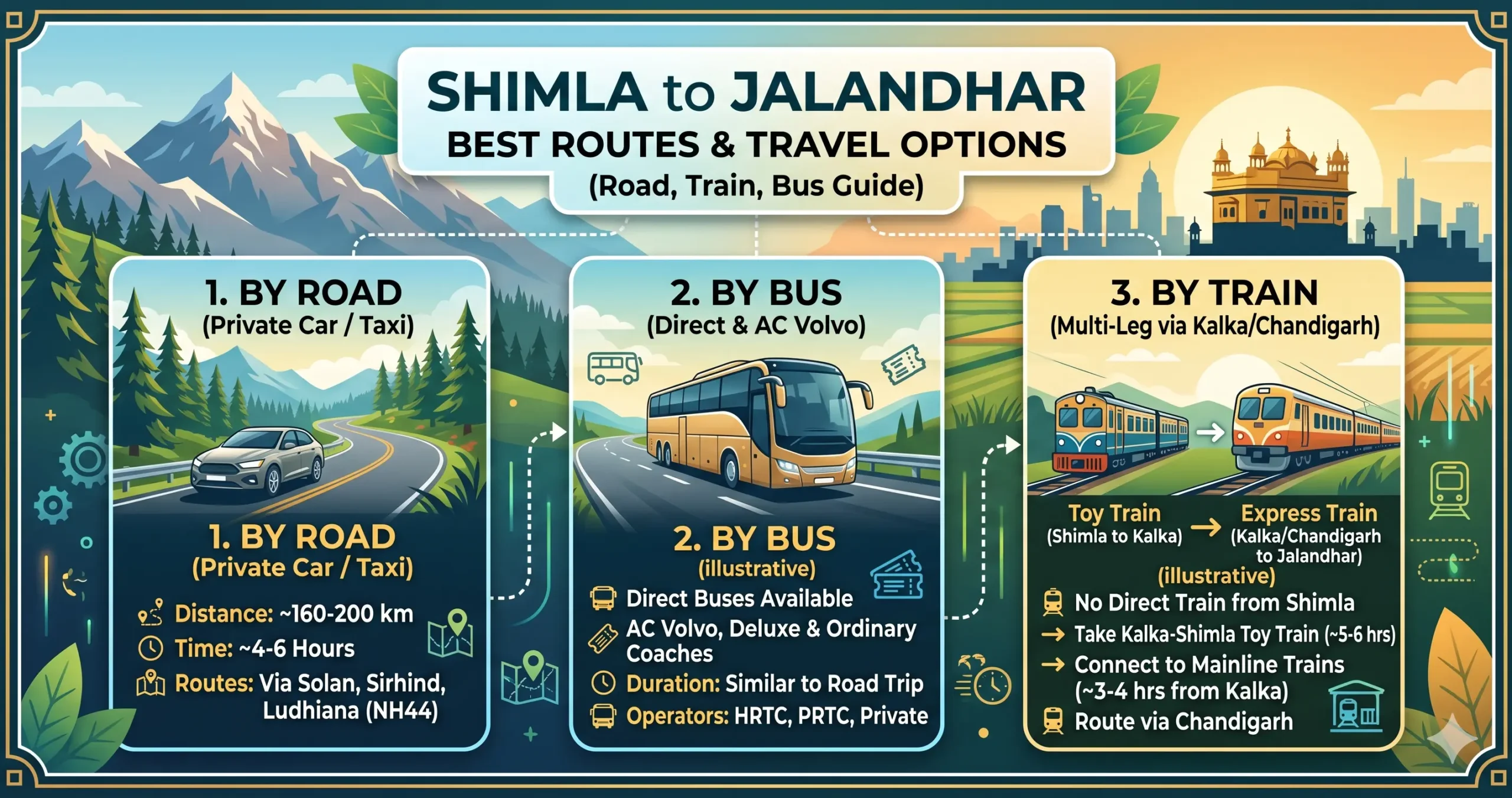 Shimla to Jalandhar Route