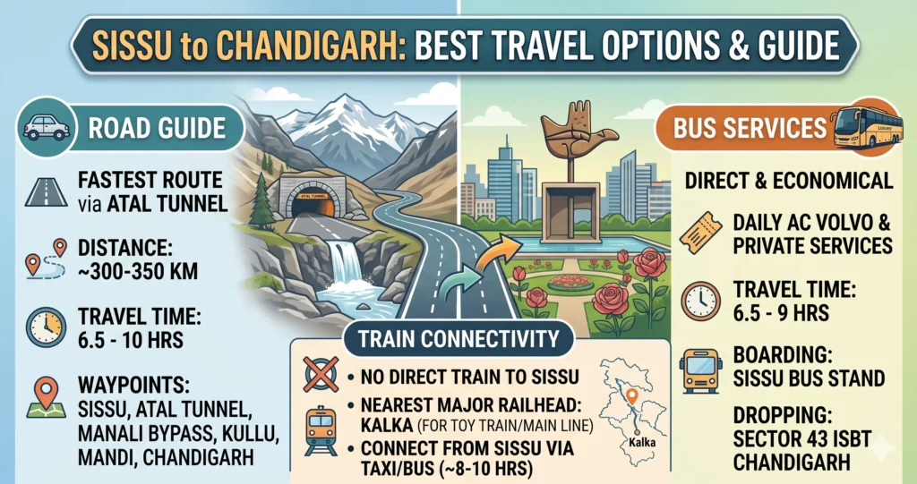 Sissu to Chandigarh Route