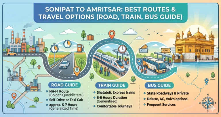 Sonipat to Amritsar Route