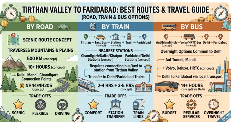 Tirthan Valley to Faridabad
