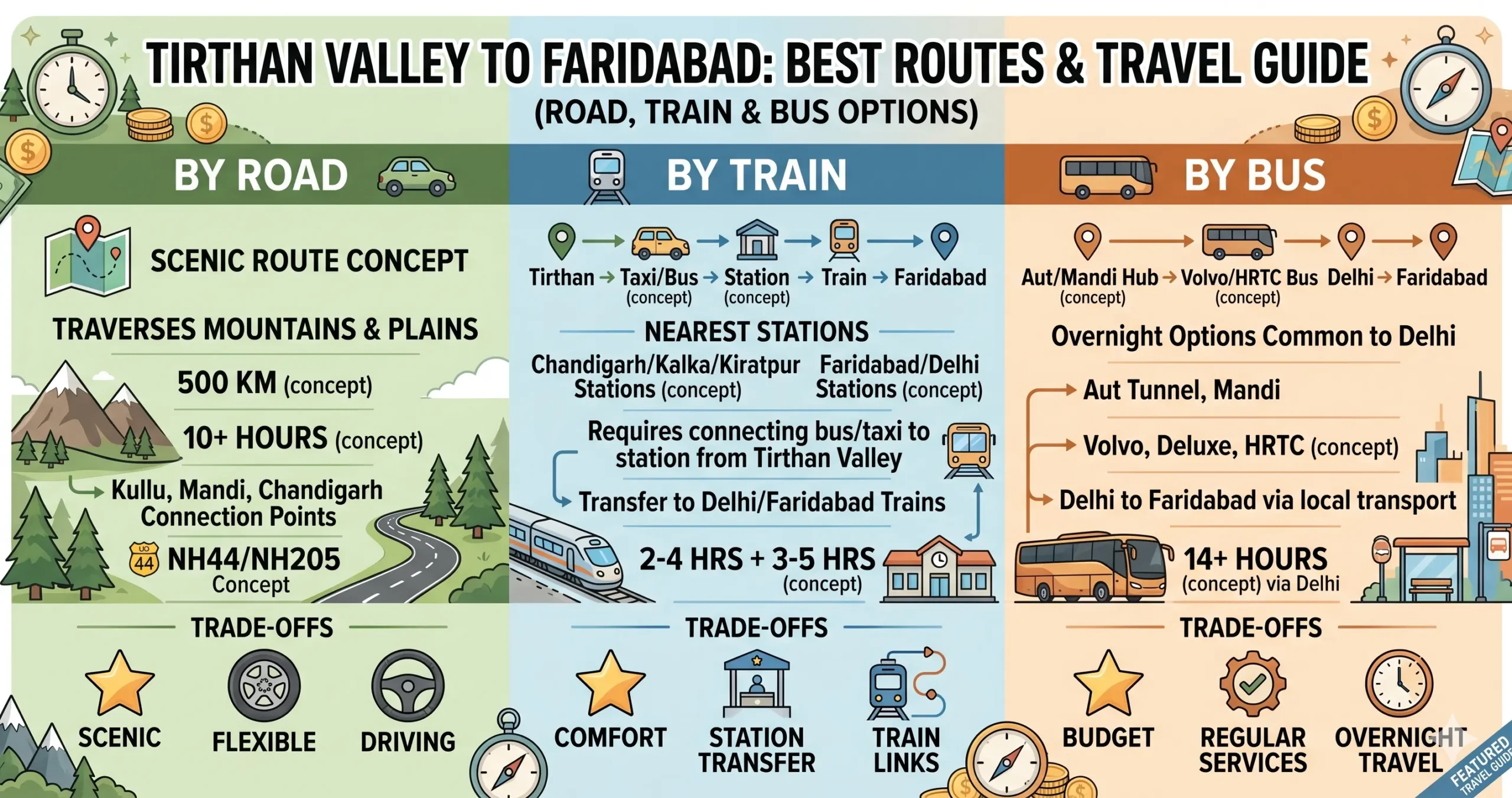 Tirthan Valley to Faridabad
